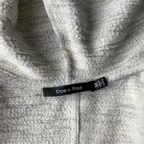 Doe & Rae Fleece Lined  Hooded Open Front Coat - Picture 11 of 16